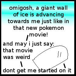 I really don't know why I watched it, but there was this really funny part where the bad guy was on some weird triangle thing, laughing like a maniac idiot and it was just too funny....