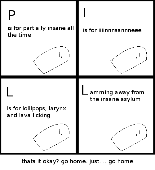 O is for ouch, I just stepped on a compass; W is for whhy me?