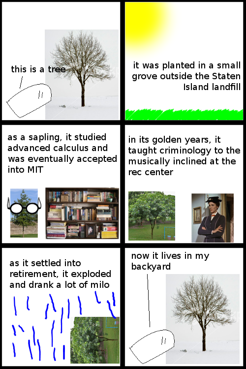 Adolescence was a difficult time for this tree, but he eventually got away from all of the lovers.